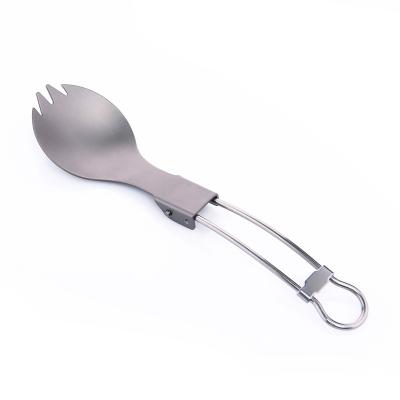 China Durable Stable Foldable Travel Quality Picnic Titanium Coating Spoon And Fork Set for sale