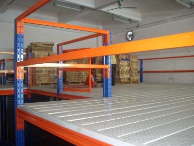 China Riffled Platten-Dielen-Mezzanin-Racking-System Multi-Reihe Stahl-Plattform zu verkaufen