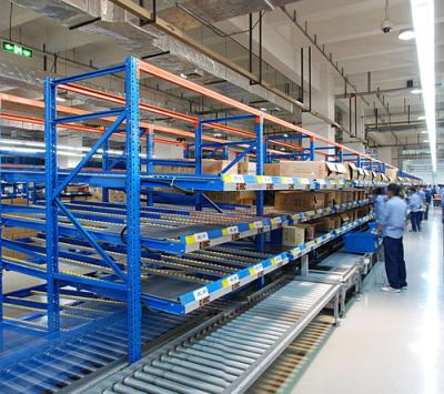 China Warehouse Carton Flow Rack Cold Steel Blue Heavy Duty Convinient Installation for sale