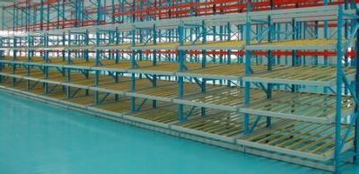 China Custom Carton Flow Racking , Blue Cold Steel Heavy Duty Gravity Rack For Storages for sale