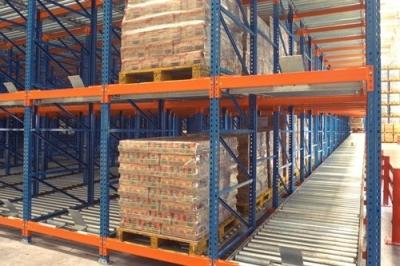 China Promoted Carton Flow Rack Heavy Duty Cold Steel Orange Surface Finishment for sale