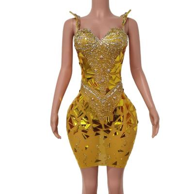 China Sexy Club Prom Dress Spaghetti Strap Sequins Crystal Dinner Gown Bodycon Birthday Wedding Party Cocktail Breathable Luxury Women Dresses for sale