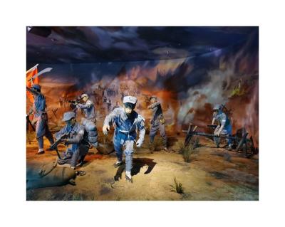 China New Type Selling Modern Well Antique Custom Sculpture War Realistic Wax Figures In Scene For Sale for sale