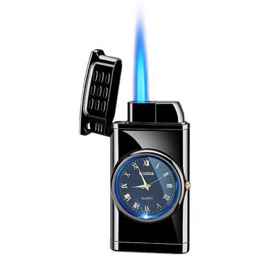 China 2021 New Arrival Candle Logo LED Lighter Creative Custom Rechargeable Cigarette Lighter Portable Windproof Clock Touch Lighter for sale