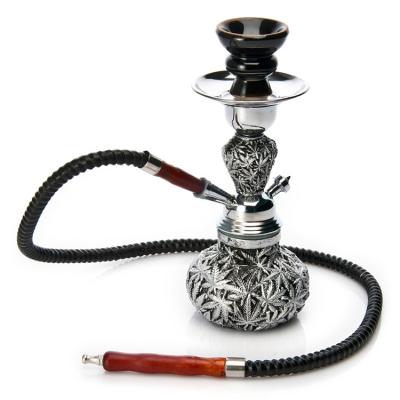 China Metal Shisha EKJ Resin 27cm Size Hemp Leaf Shisha Weed Water Pipe Hookah Smoking Accessories for sale