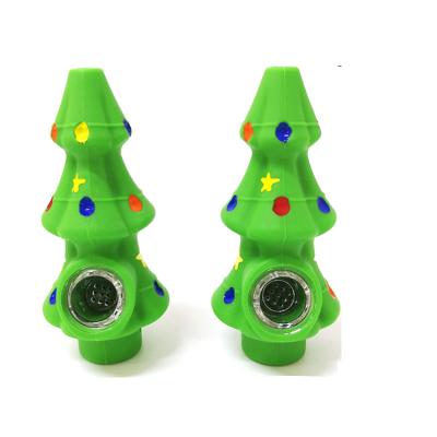 China New Novelty Christmas Tree Silicone Smoking Pipe Smoking Pipe Creative Hot Selling Portable Wholesale for sale