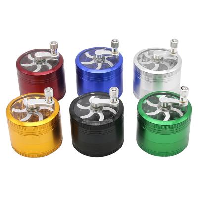 China Hot Sale Fast Grinding Tobacco Aluminum Logo Herb Grinder Wholesale Custom EKJ 63MM Alloy Hand Shake Aluminum Alloy for sale