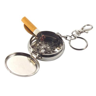 China Smoking Ashtray Wholesale Portable Tin Metal Ash Tray With Small Head Chained Pocket Ashtray Custom Logo for sale