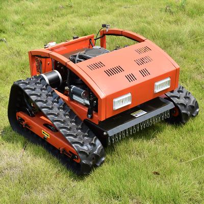 China Anti-skid Cheap Price Mini Gasoline Crawler Lawn Mower Garden Remote Control Agricultural Lawn Mower for sale