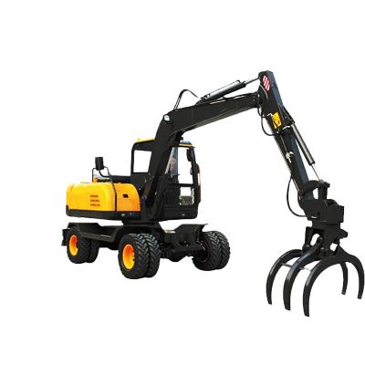 China Building Material Stores CE Approved Small Four Wheel Digger Wheeled Excavator For Construction for sale