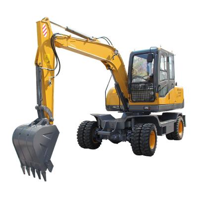 China Construction material stores selling 8ton wheel diggereel small diggereel four wheel excavator for agricultural for sale