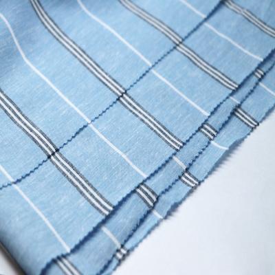 China Sustainable Yarn Dyed Cotton Fabric Stripes Shirting Linen Fabric for sale