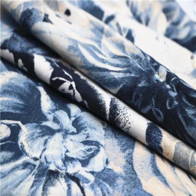 China 2020 viable digital printed prints on stretch twill fabric viscous spandex canvas for sale