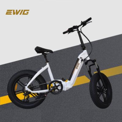 China EWIG Alloy Snow Bike Fat Tire 7 Aluminum Electric Folding Speed ​​20 Inch Disc Brake Bicycle SHIMANO 500W 48V Bicicleta Electrica Folding Ebike for sale