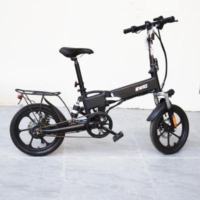 China Factory Wholesale 250W 5.2AH Aluminum Alloy Disc Brake Road Electric Folding Bike EWIG 16 Inch Folding Ebike For Adult for sale