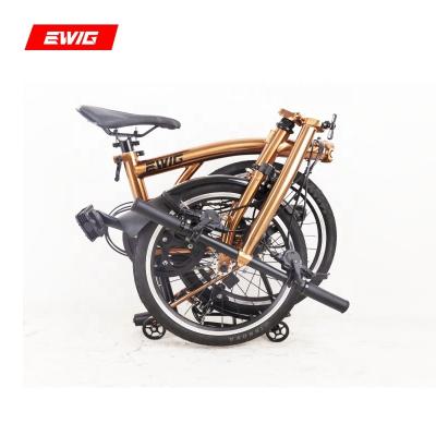 China Hot Selling EWIG Carbon Steel 16 Inch Folding Bike Cycle 6 Speed ​​Aluminum Alloy Carbon Steel MINI City Road Folding Bicycle Fork For Adult for sale