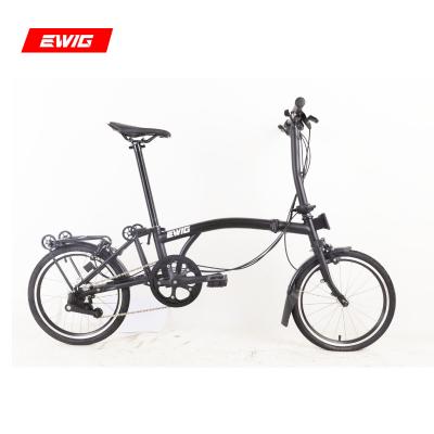 China Factory Wholesale EWIG Carbon Steel Aluminum Fork MINI City Road Folding Bicycle Carbon Steel 16 Inch Folding Bike 6 Speed ​​Foldable Bikes for sale