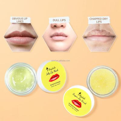 China Waterproof OEM/ODM Customized Organic & Vegan Whitening Hyaluronic Acid Rose Vitamin C Coconut Glitter Turmeric Lip Scrub & Lip Mask for sale