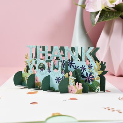 China Universal Universal High Quality 3d Pop Up Morden Bulk Thanksgiving Greeting Cards With Envelope for sale