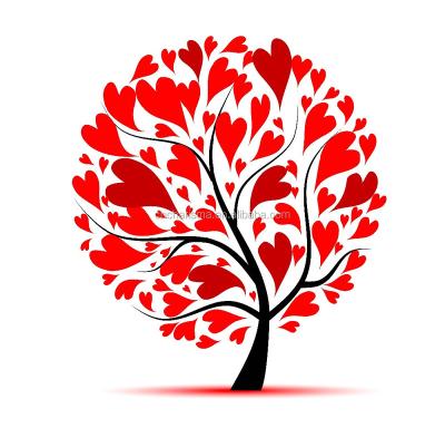 China Eco-Friendly Eco-Friendly Heart Leaves Tree Vinyl Wall Stickers For Home Decoration for sale