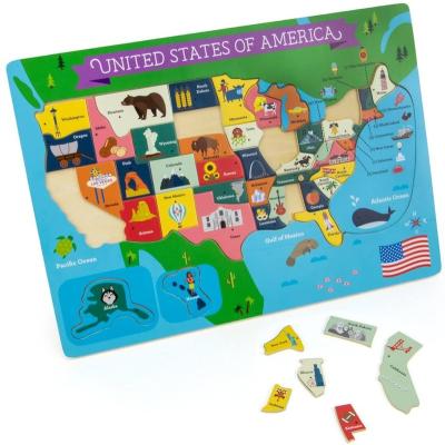 China Toy Toy Hot Selling Customized Kids Educational Educational Toy Us Map Learning Puzzle Set for sale