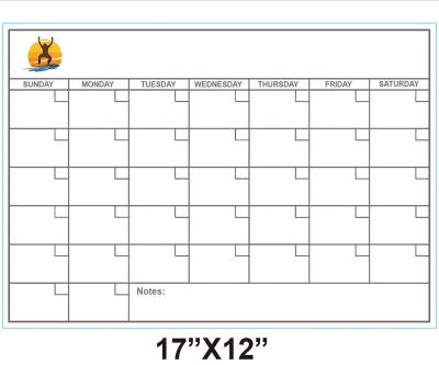 China Monthly Magnetic Dry Erase Calendar | fridge white magnetic sign 12 x 17 for sale