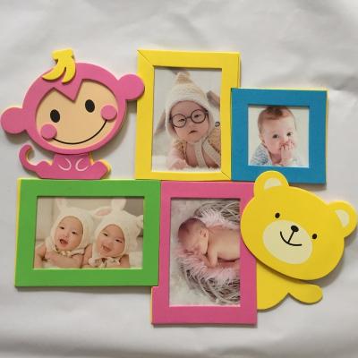 China Customized Cute Creative Cartoon DIY Cute Kids Kids Toys EVA Animal Photo Frames Activity for sale