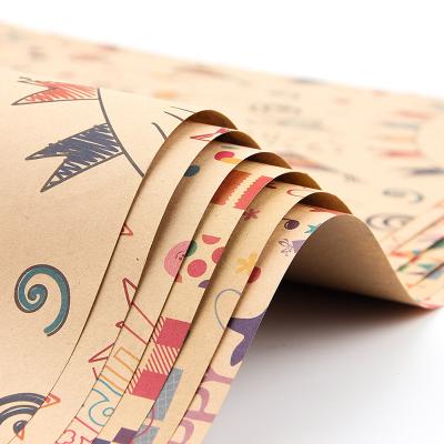 China 80g Biodegradable Gift Roll Wrapping Paper Biodegradable 50*70 Gift Kraft Wrapping Paper Wrapping Paper Sheets for sale