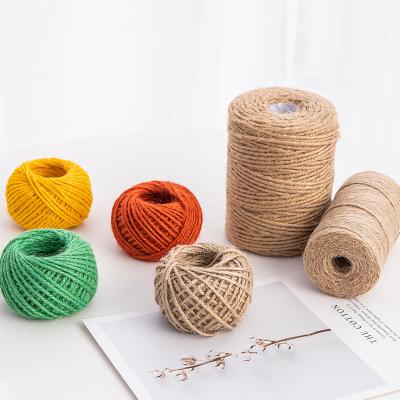 China Retro Color Retro Style Colored Twine Rope DIY Bouquet Decoration Hemp Rope Wrapping Jute Rope For Gift Wrapping for sale