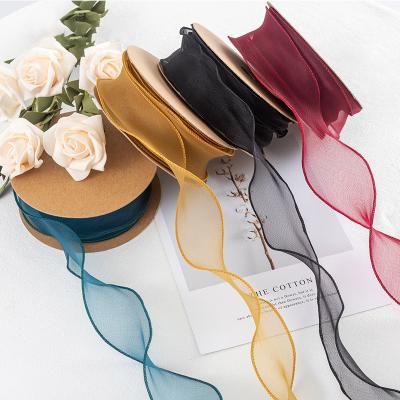 China High tenacity hot sale colorful yarn sash fishtail ribbon wholesale high quality velvet luxury ribbons satin ribbon use for wrapping flowers for sale