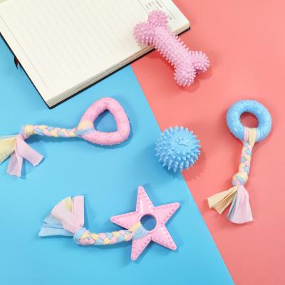 China Macaroon Sustainable Resistant Environment Eco Friendly Bite Pet Toys Sell Well for sale