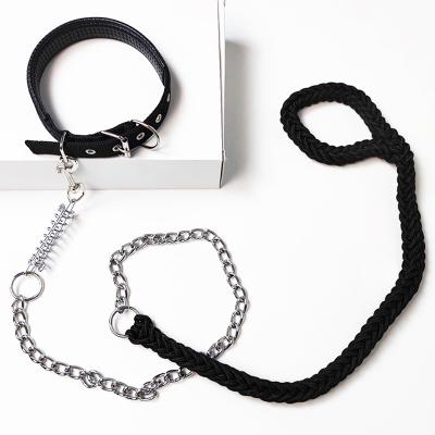 China 2021 special dog trend style 1.2m eight-strand rope + collar 14151617 for sale