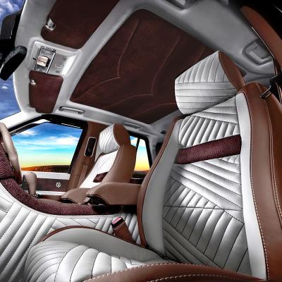 China Custom Fitted Top Sales 5D Full Surrounded PVC Designs Fashionable Leather Car Cushion Cover for sale