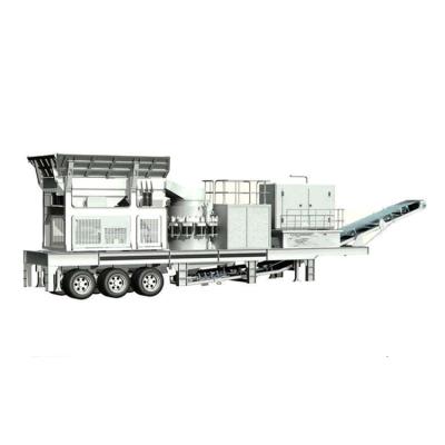 China Cone Stone Mobile Crusher Portable Stone River Road Construction Crushing Line for sale