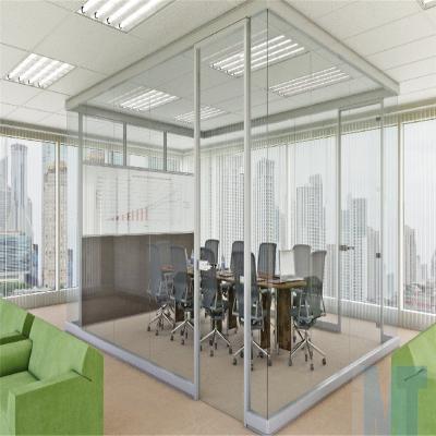 China EUROPEAN Office Glass Walls Price Glass Partition Flange With Blinds for sale