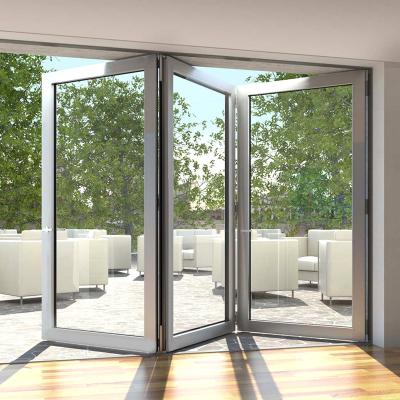 China Modern Veranda Double Glazing Soundproof Aluminum Bi-folding Doors Design for sale