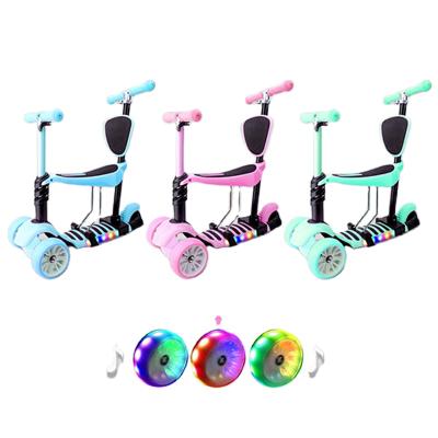 China 5 in1 Adjustable Handlebar Height Scooter for Kids with Folding Seat Removable Height Adjustable Kick Scooter for Girls and Boys for sale