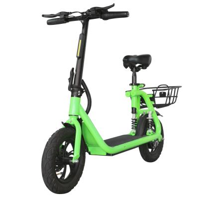 China Unisex Electric Scooter 500w Adult 12Inch 2 Wheel Fender Electric Scooter With Seat And Basket for sale