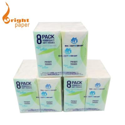 China 4Ply Handkerchief Pocket Tissue Paper Wholesale Customized Mini Napkin Paper Ultra Soft Tissues for sale