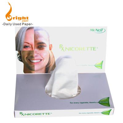 China Office&Hotel Ultra Soft Application And Box Tissue Style Unbleached Raw Wood Pulp Facial Tissue for sale