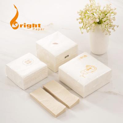 China White or OEM color printing fold disposable printed paper napkin wood pulp blank napkin personalize napkin for sale