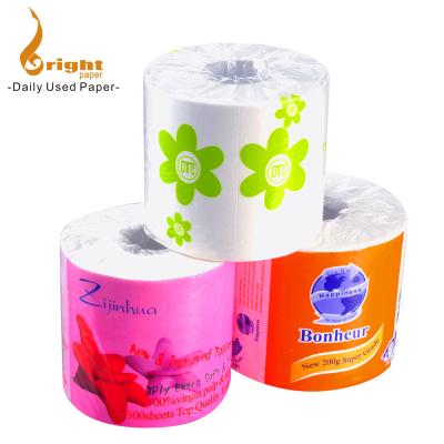 China Ultra Soft 3ply Personalized Industrial Premium Fancy Individually Wrapped Toilet Paper Roll for sale