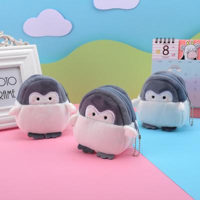 China Hot Sales Fashion Children Cute Plush Penguin Small Key Chain Promotional Coin Purse Wallet Cheap Bag for sale