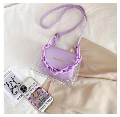 China 2022 Fashion Trendy Fashion Customize Clear Jelly PVC Tote Bags 2 in 1 Women Pinch Handbag for sale