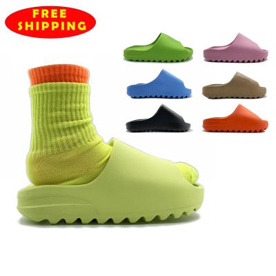 China Free Shipping Anti-Slippery Logo Custom Size 13 Eva Foam Slides Red Pink Orange Orange Slipper Sandals Men Women for sale