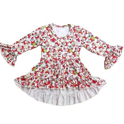 China Wholesale Breathable Red Green Plaid Christmas Girls Christmas Baby Clothing Long Sleeve Dress for sale