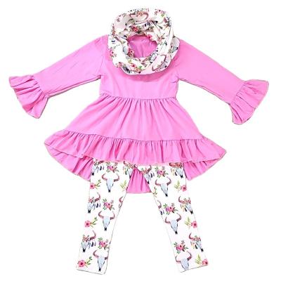 China Breathble Comfy Xmas Irregular Toddler Clothes Long Sleeve Baby Boutique Clothes Sets Matching Outfit Girls Clothing Kids Fall Set for sale