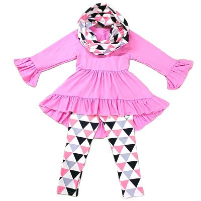 China Breathble Comfy Xmas Irregular Toddler Clothes Long Sleeve Baby Boutique Clothes Sets Matching Outfit Girls Clothing Kids Fall Set for sale