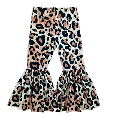 China 2020 new viable wholesalegirls children's milk silk leopard print bell PANTS bell pants girls fall bell pants GAITERS for sale