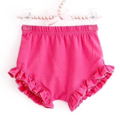 China Wholesale Solid Color Factory Price Anti-pilling Ruffle Baby Cotton Shorts Bloomers Diaper Covers Baby Bloomers Panties for sale